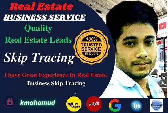 I will active real estate leads and skips tracing in your target