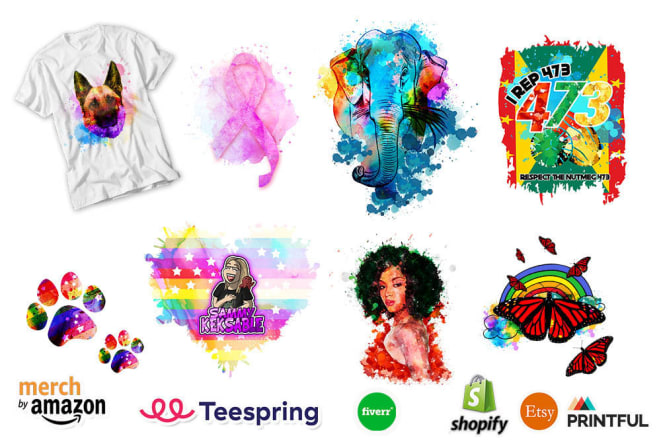 I will awesome watercolor and eye catching tshirt designs