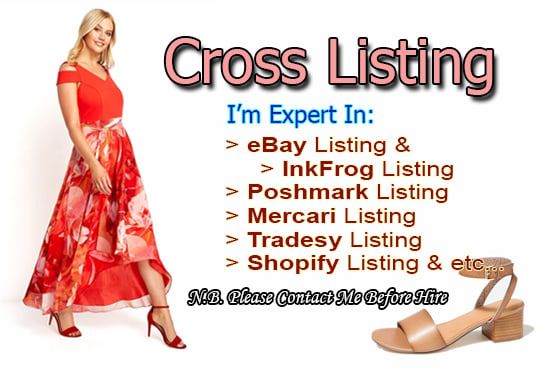 I will be your 200 items cross product listing on ebay and any ecommerce platform