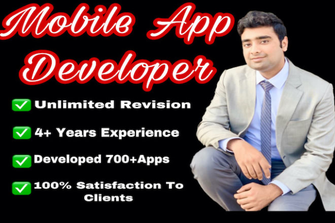 I will be your mobile app developer for android, IOS mobile app development