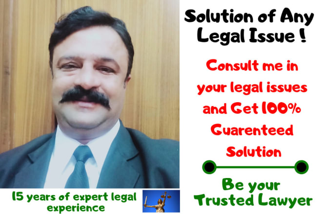 I will be your online lawyer legal consultant and assist you in your case