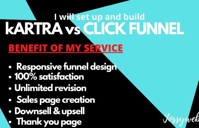 I will be your sales funnel expert kartra, clickfunnels and simvoly