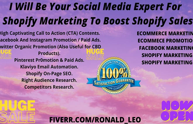 I will be your social media expert for shopify marketing to boost shopify sales