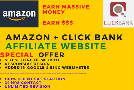 I will build amazon and click bank affiliate marketing website
