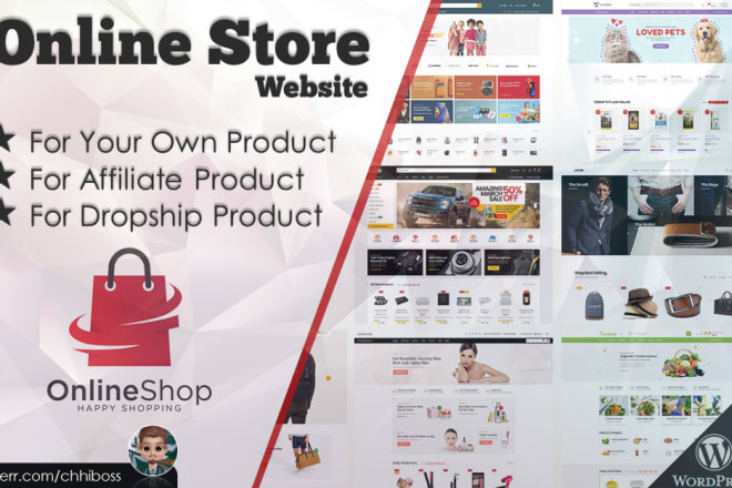 I will build online store for affiliate or dropshipping or you own products