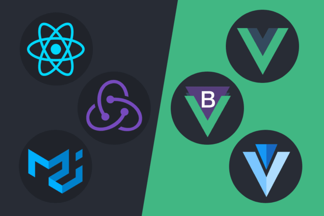 I will build web based apps on react js, material ui, vue, vuetify