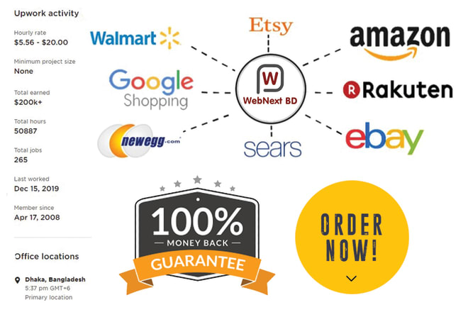 I will bulk upload product to walmart etsy shopify woocommerce amazon ebay listings