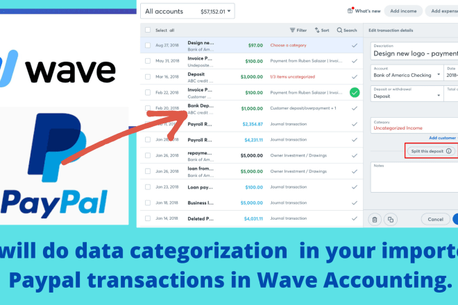 I will categorize your paypal transactions in wave accounting