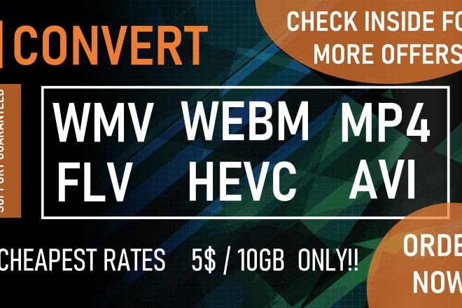 I will convert flv avi wmv hevc webm videos to mp4 quickly