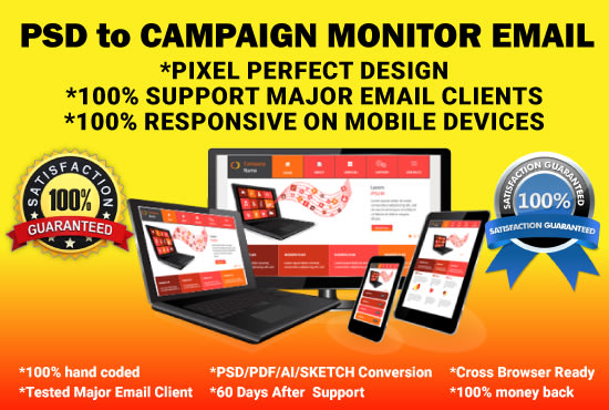 I will convert PSD to campaign monitor email template