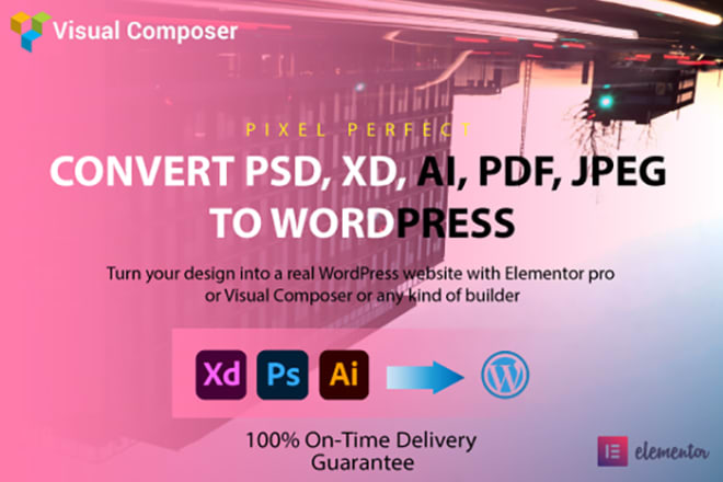 I will convert PSD to wordpress, xd to wordpress, ai to responsive wordpress