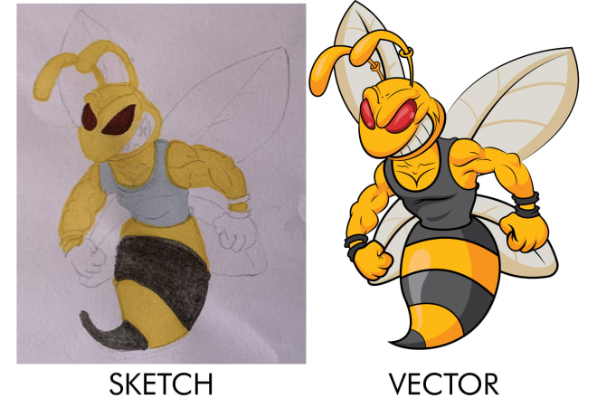 I will convert to vector illustration, redraw, logo, sketch, images