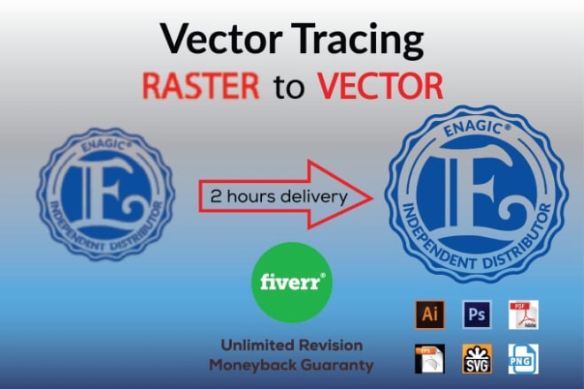 I will convert to vector vectorize jpg png to ai eps svg PSD