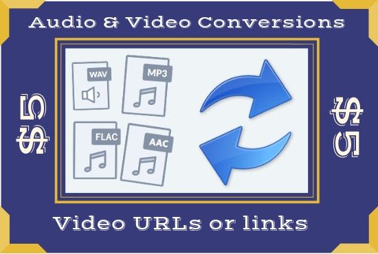 I will convert your audio or video files to mp3, aac, wmv or avi