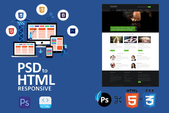 I will convert your psd to responsive html web