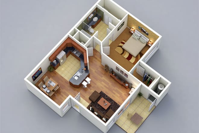 I will create 3d floor plan in 3ds max