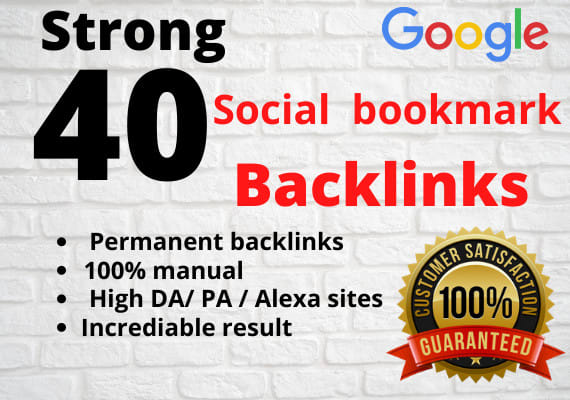I will create 40 social bookmark backlinks manually