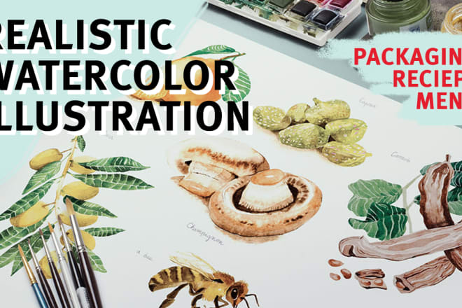 I will create a beautiful watercolored realistic item or food