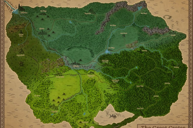 I will create a world or city map for your fantasy book, game or dnd campaign