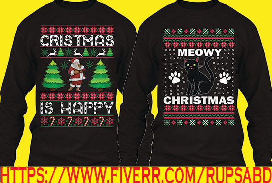I will create amazing christmas sweater tshirt design