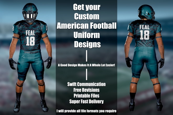 I will create american football uniform jersey designs