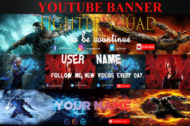 I will create attractive youtube banner and header as you need the best