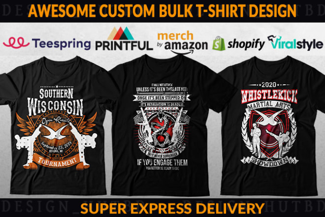 I will create awesome illustrator t shirt designs for you