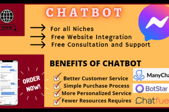 I will create chatbot for facebook messenger and website