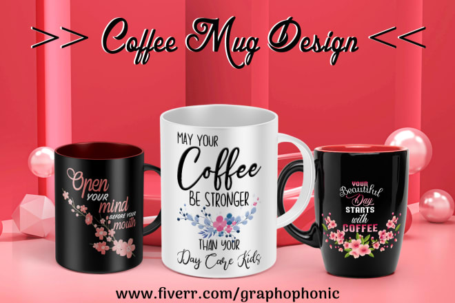 I will create custom coffee mug design