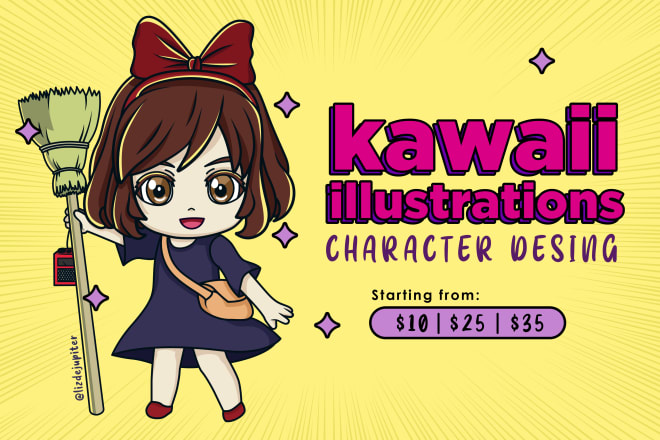I will create cute kawaii chibi illustration