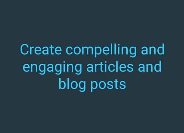I will create engaging and compelling SEO articles or blog posts