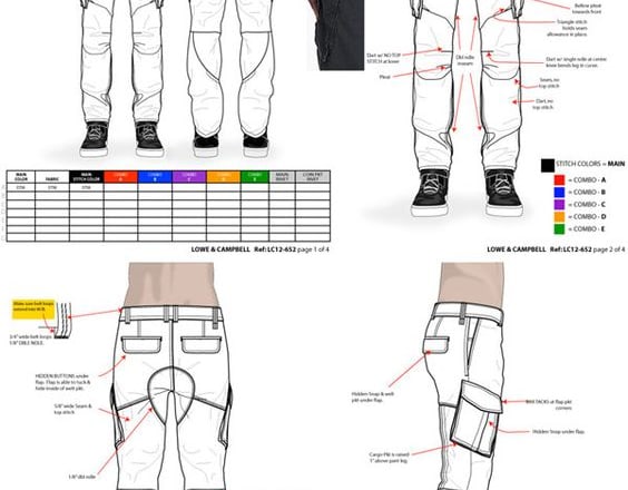 I will create fashion technical drawing from a sketch