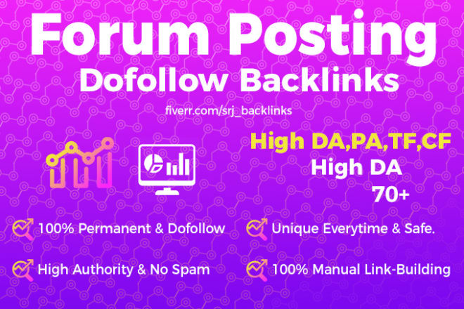 I will create high da 80 plus high quality and high authority forum posting backlinks