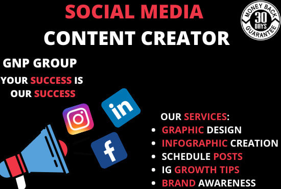 I will create instagram or any social media content for your page