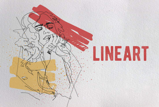 I will create line art, expressive or minimalistic line with colors