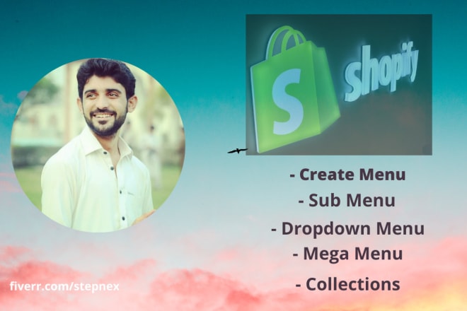 I will create menu, sub menu, dropdown menu in your shopify store