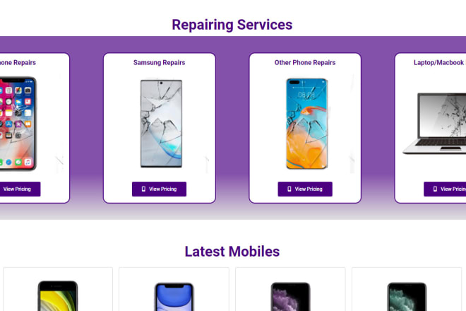 I will create mobile and computer repair website