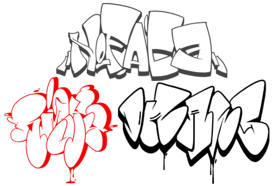 I will create simple graffiti with one color