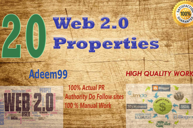 I will create super authority 20 high quality web 2,0 properties