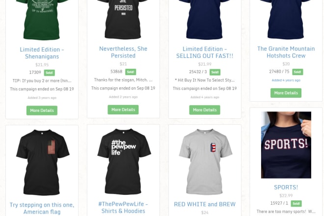 I will create teespring product research, design and upload