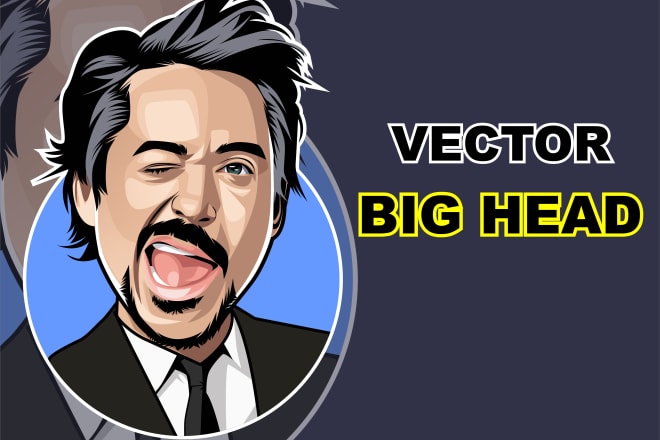 I will create vector big head for avatar and profile