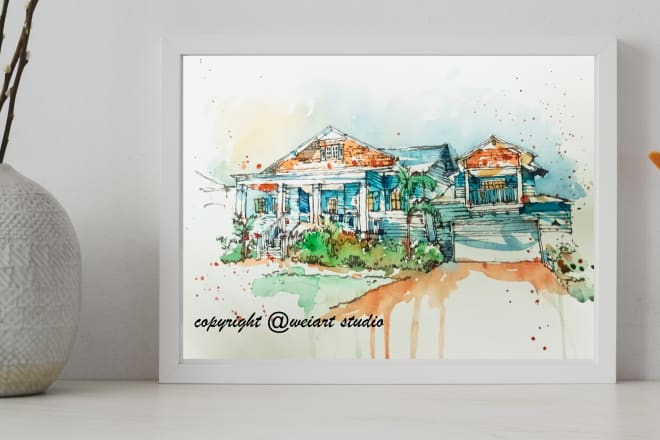 I will create watercolour illustration of your house or building