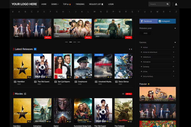I will create your movies streaming website free to watch