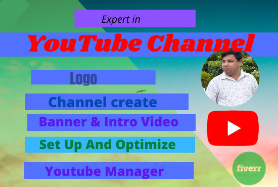 I will create youtube channel, logo, channel art line, playlist