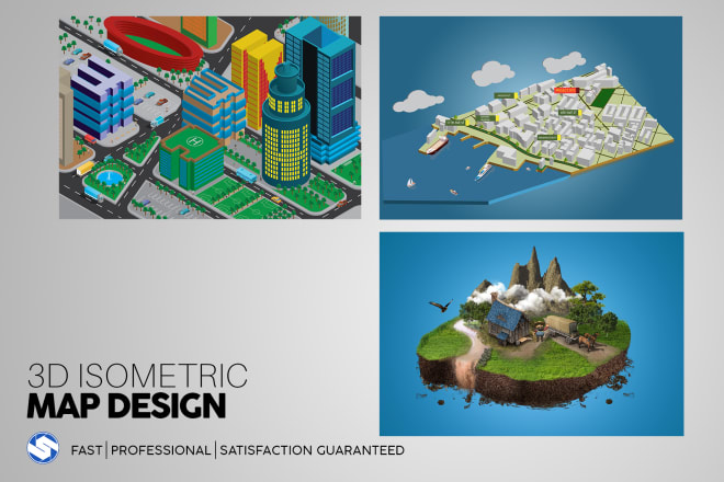 I will design 2d flat or 3d isometric map