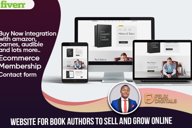 I will design a book author website to sell books online