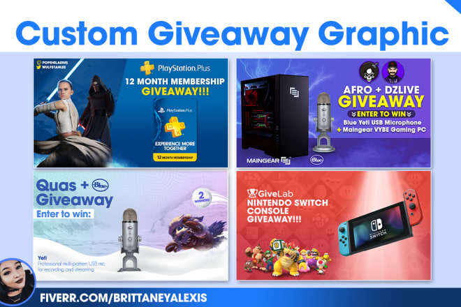 I will design a giveaway graphic for twitch twitter youtube or instagram