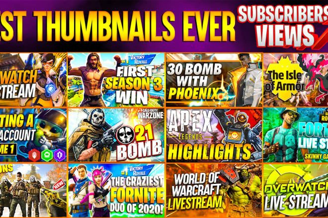 I will design a high quality gaming youtube thumbnail