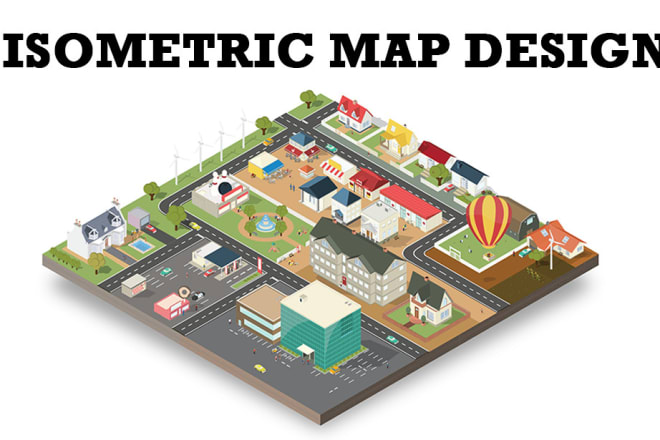 I will design a isometric map in vector format