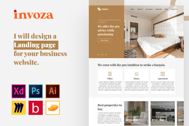 I will design a landing page for your business website